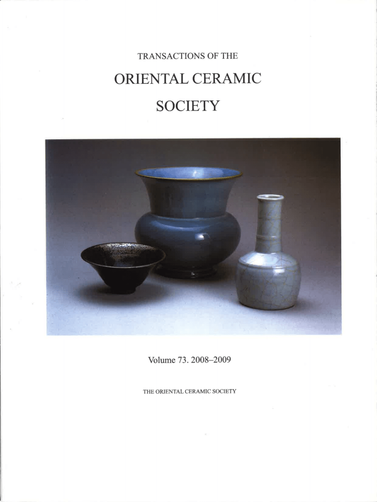 Transactions of The Oriental Ceramic Society 73 2008-2009