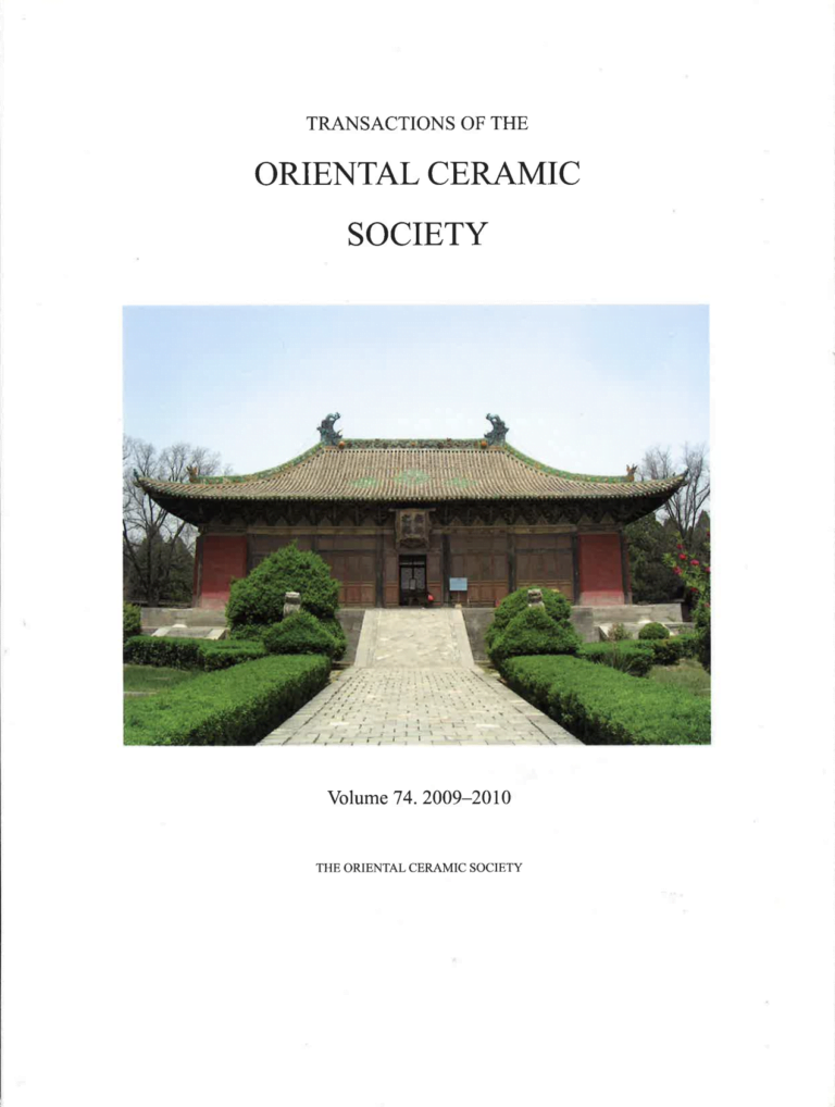 Transactions of The Oriental Ceramic Society 74 2009-2010