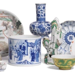 a group of 10 Chinese ceramics and works of art