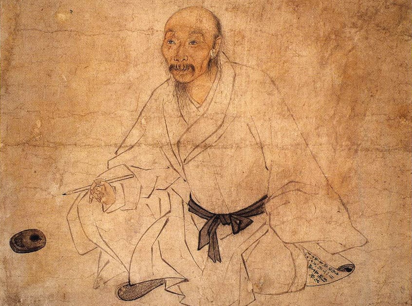 Xiang Shengmo 項聖謨 (1597-1658). Portrait at Fifty 自畫五十歲小像, 1646. Hanging scroll; ink and colours on paper; 34.3 x 28.3 cm. MFA Boston. Gift of the Wan-go H. C. Weng Collection and the Weng family, in honour of Weng Tonghe.